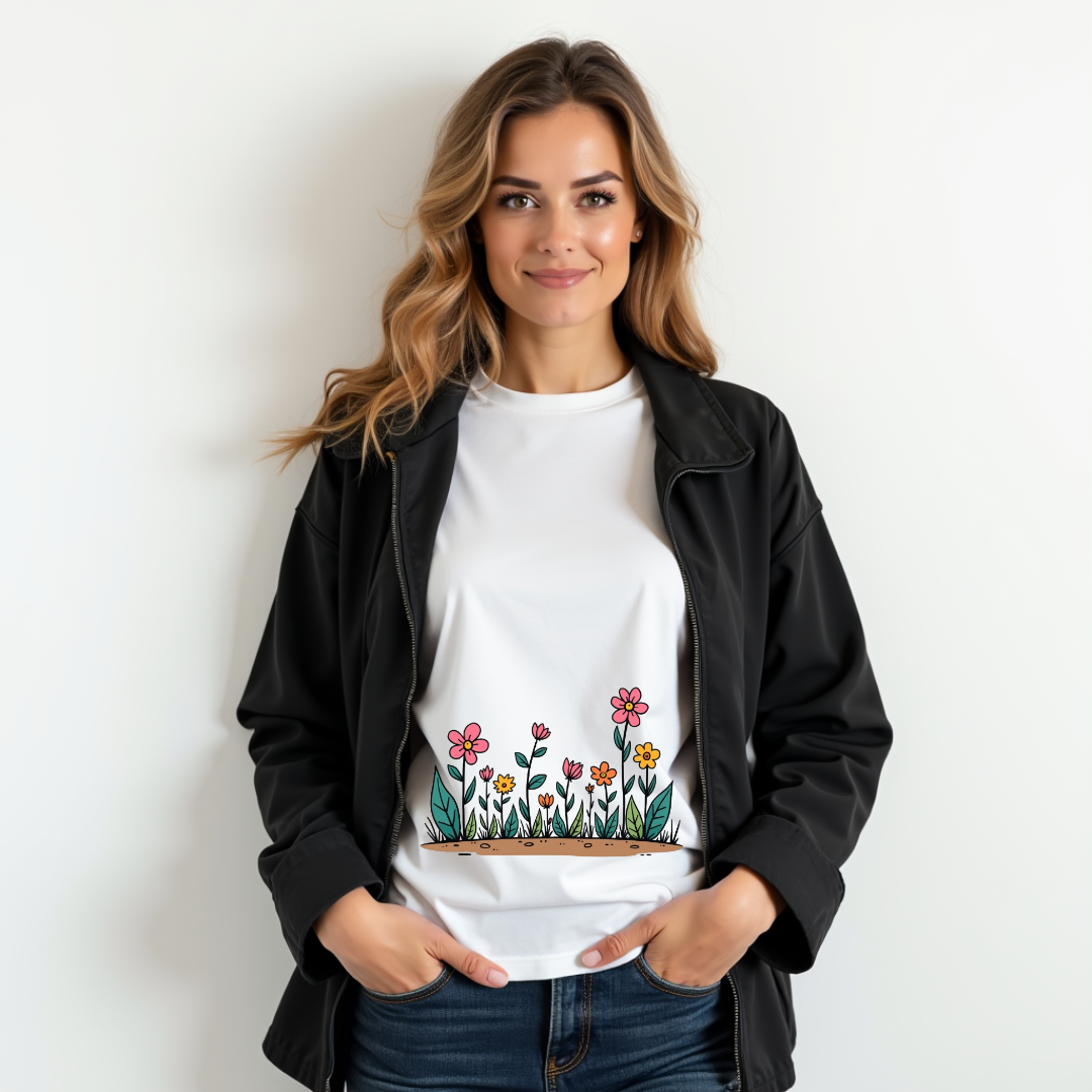 Flowers dance in bright colors Softstyle T-Shirt