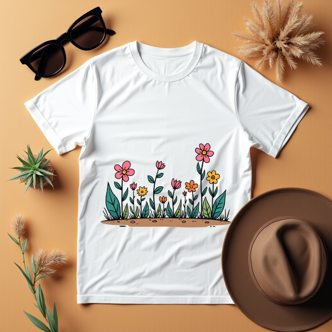 Flowers dance in bright colors Softstyle T-Shirt