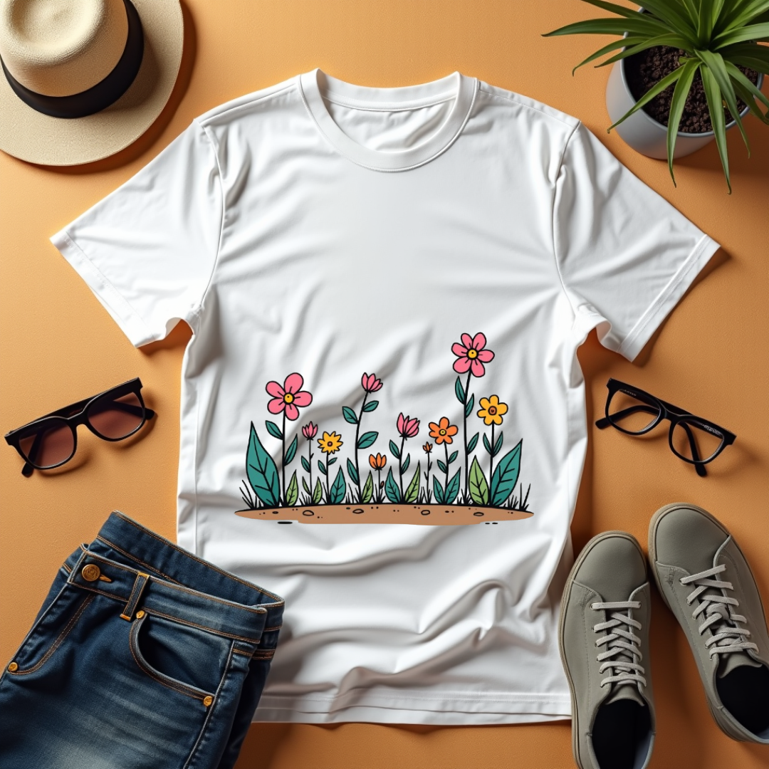 Flowers dance in bright colors Softstyle T-Shirt