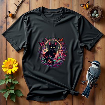 Vibrant swarm of butterflies flying around a cat Softstyle T-Shirt