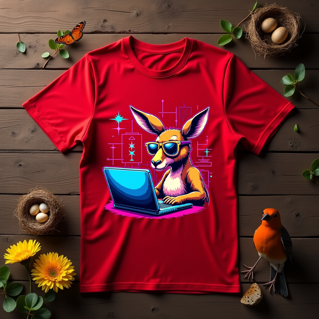 Stylized Kangaroo Graphic Softstyle T-Shirt