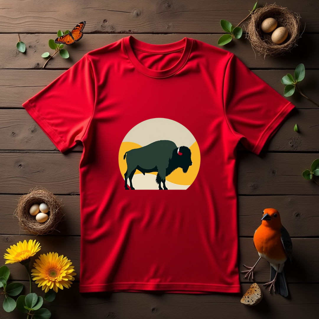 Bison Abstract Graphic Softstyle T-Shirt