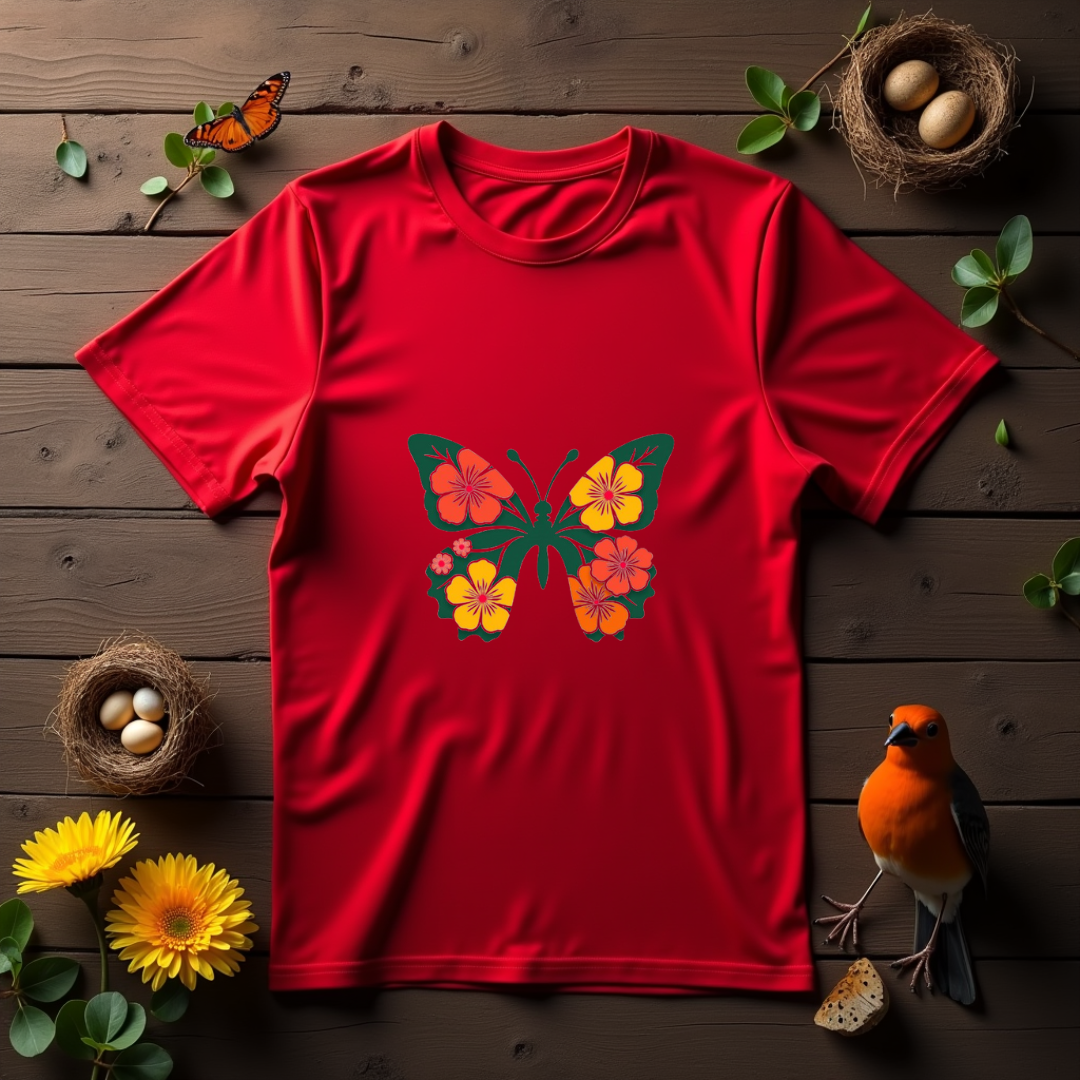 Floral Butterfly Graphic Softstyle T-Shirt