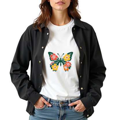 Floral Butterfly Graphic Softstyle T-Shirt