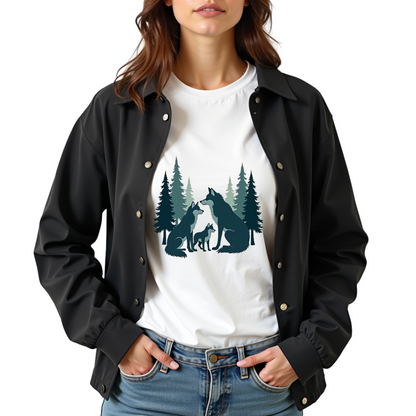 Serene Wolves Graphic Softstyle T-Shirt