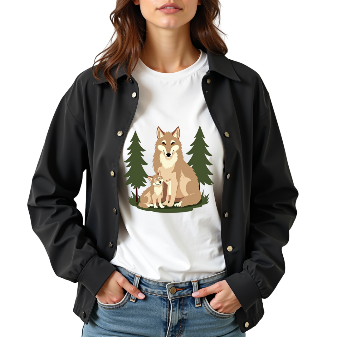 Wolf Family, Silent Watch Graphic Softstyle T-Shirt