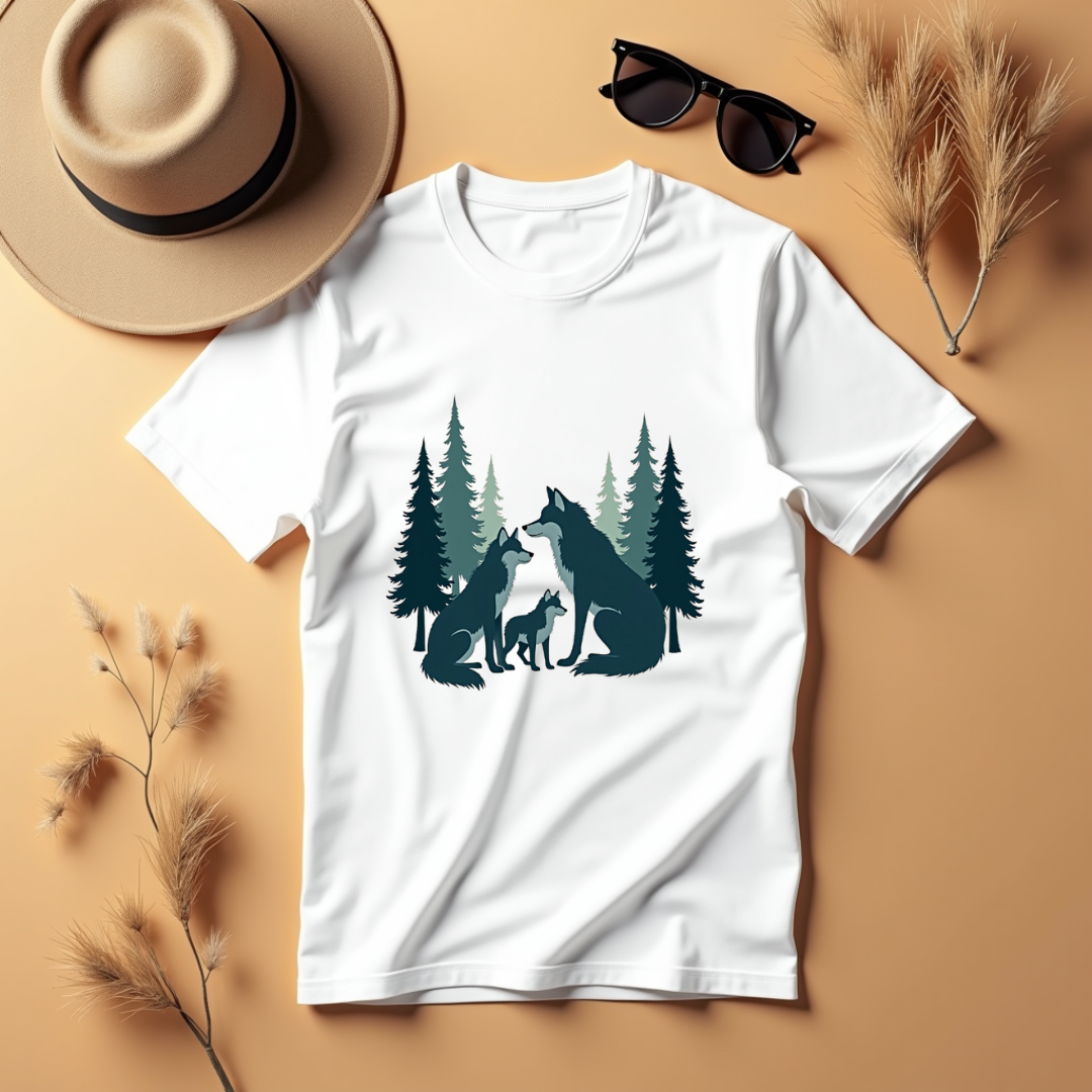 Serene Wolves Graphic Softstyle T-Shirt