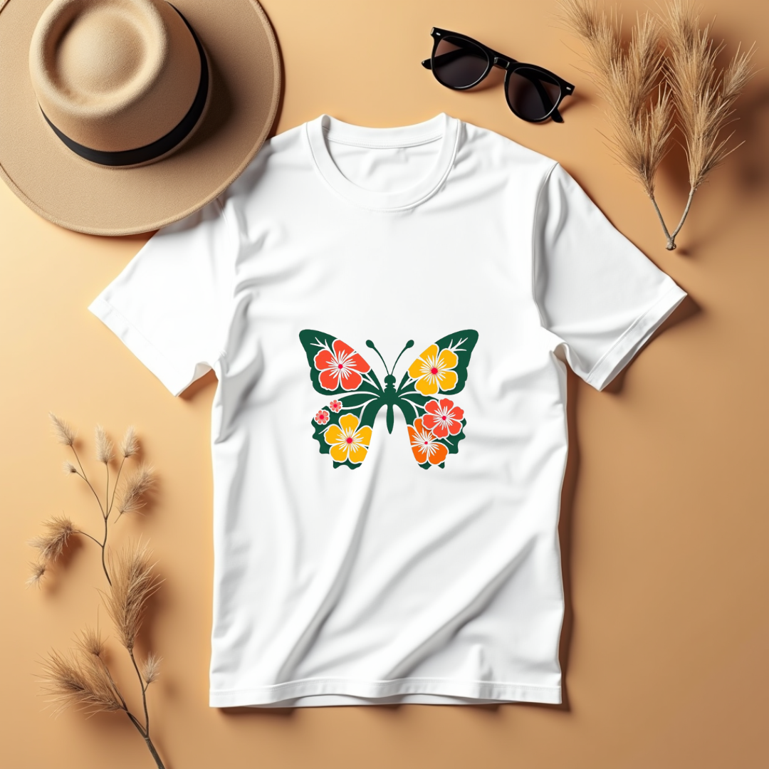 Floral Butterfly Graphic Softstyle T-Shirt