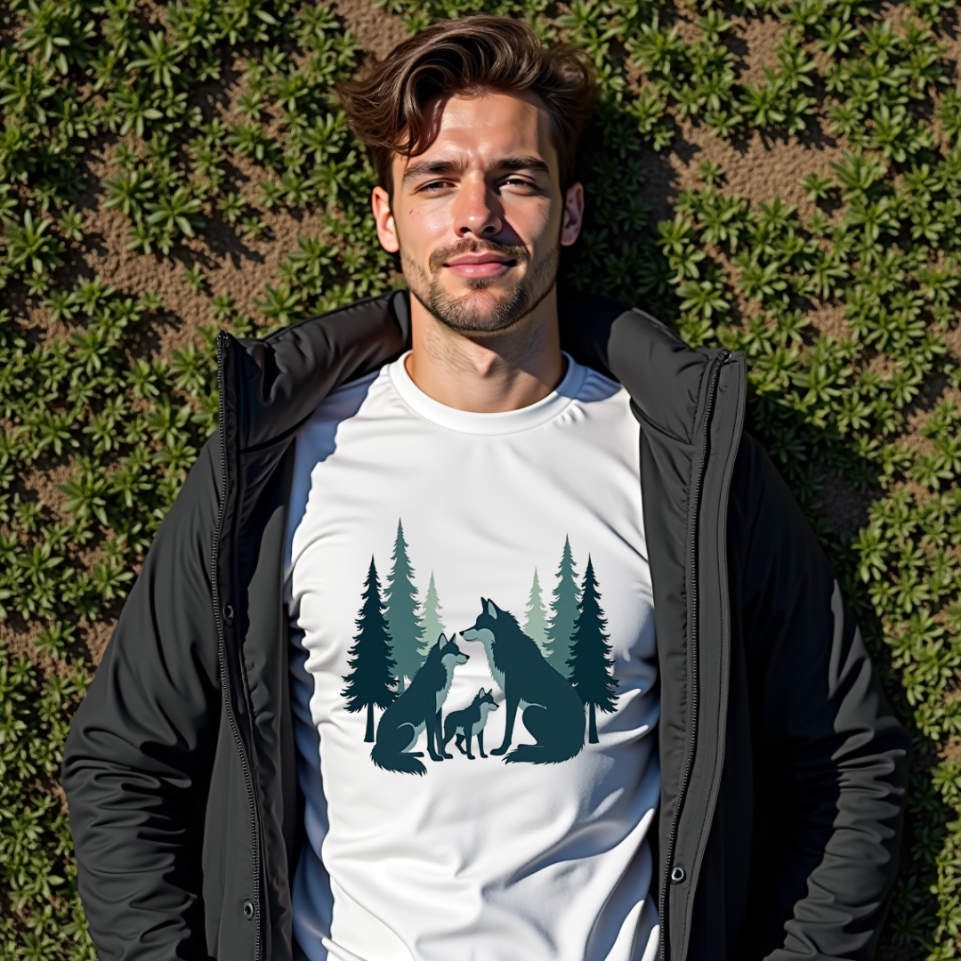 Serene Wolves Graphic Softstyle T-Shirt