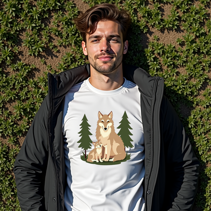 Wolf Family, Silent Watch Graphic Softstyle T-Shirt