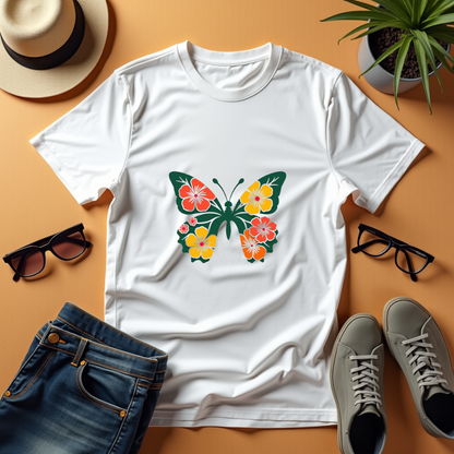 Floral Butterfly Graphic Softstyle T-Shirt