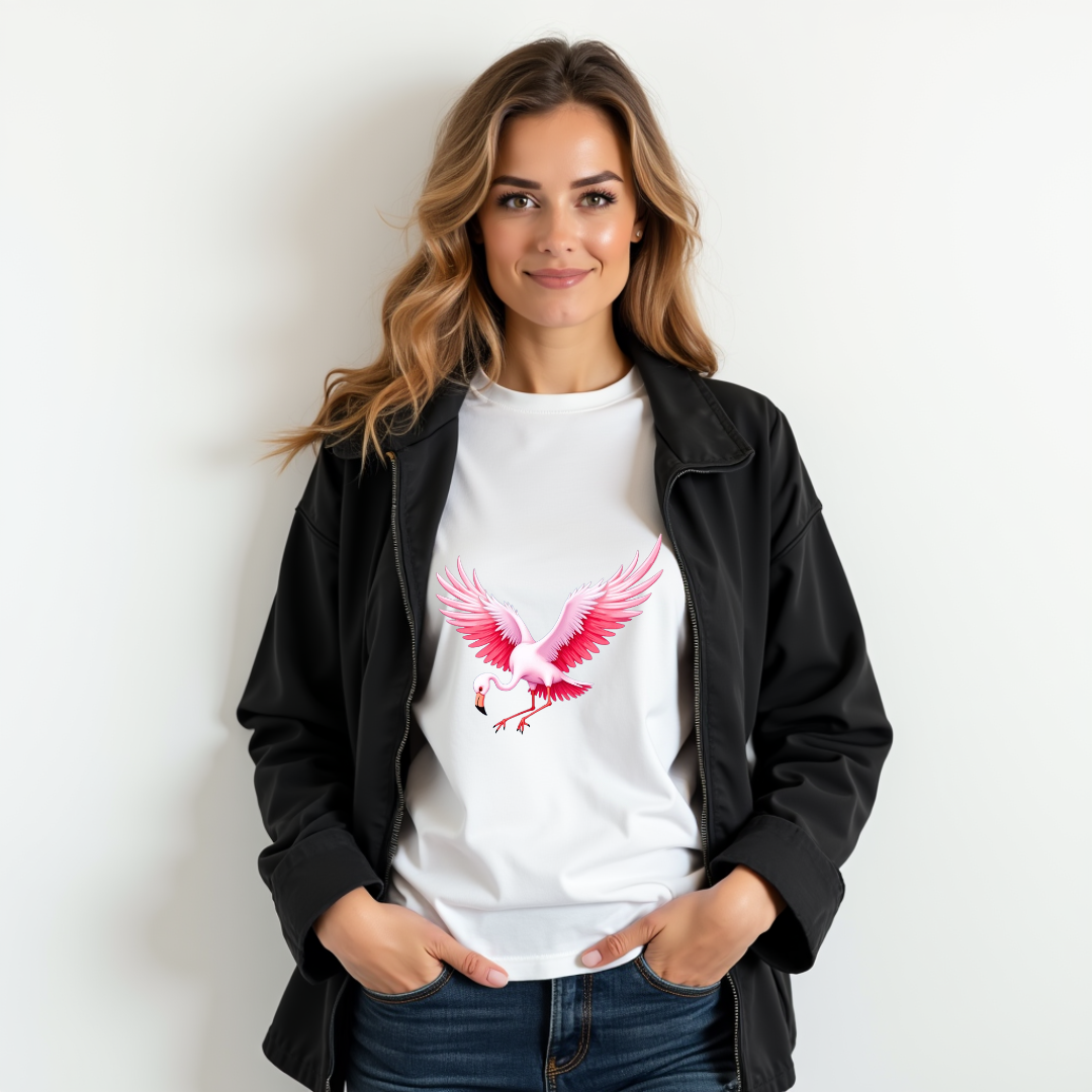 Flamingo, Flight of Flame Graphic Softstyle T-Shirt