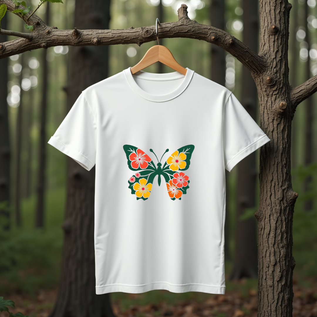 Floral Butterfly Graphic Softstyle T-Shirt