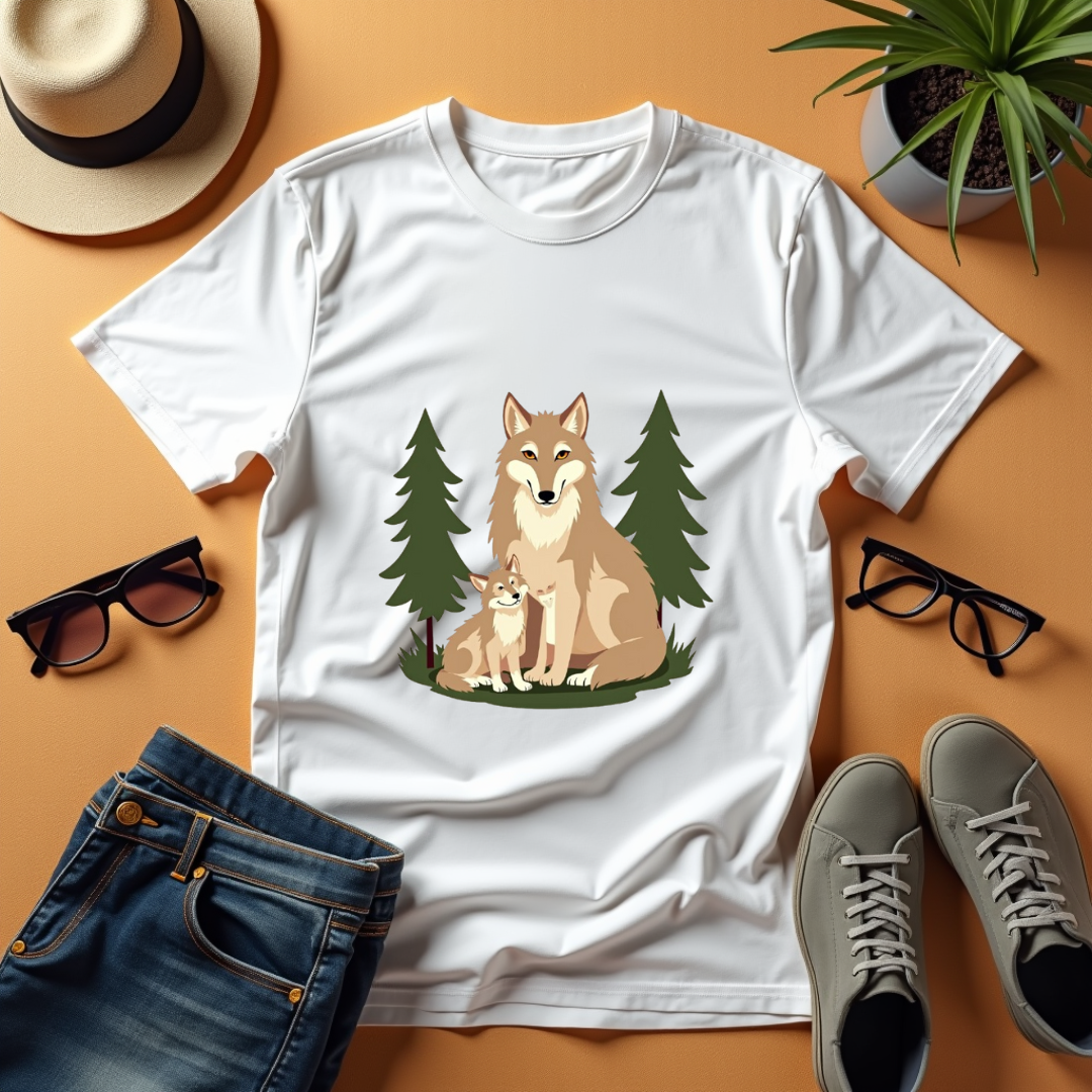 Wolf Family, Silent Watch Graphic Softstyle T-Shirt