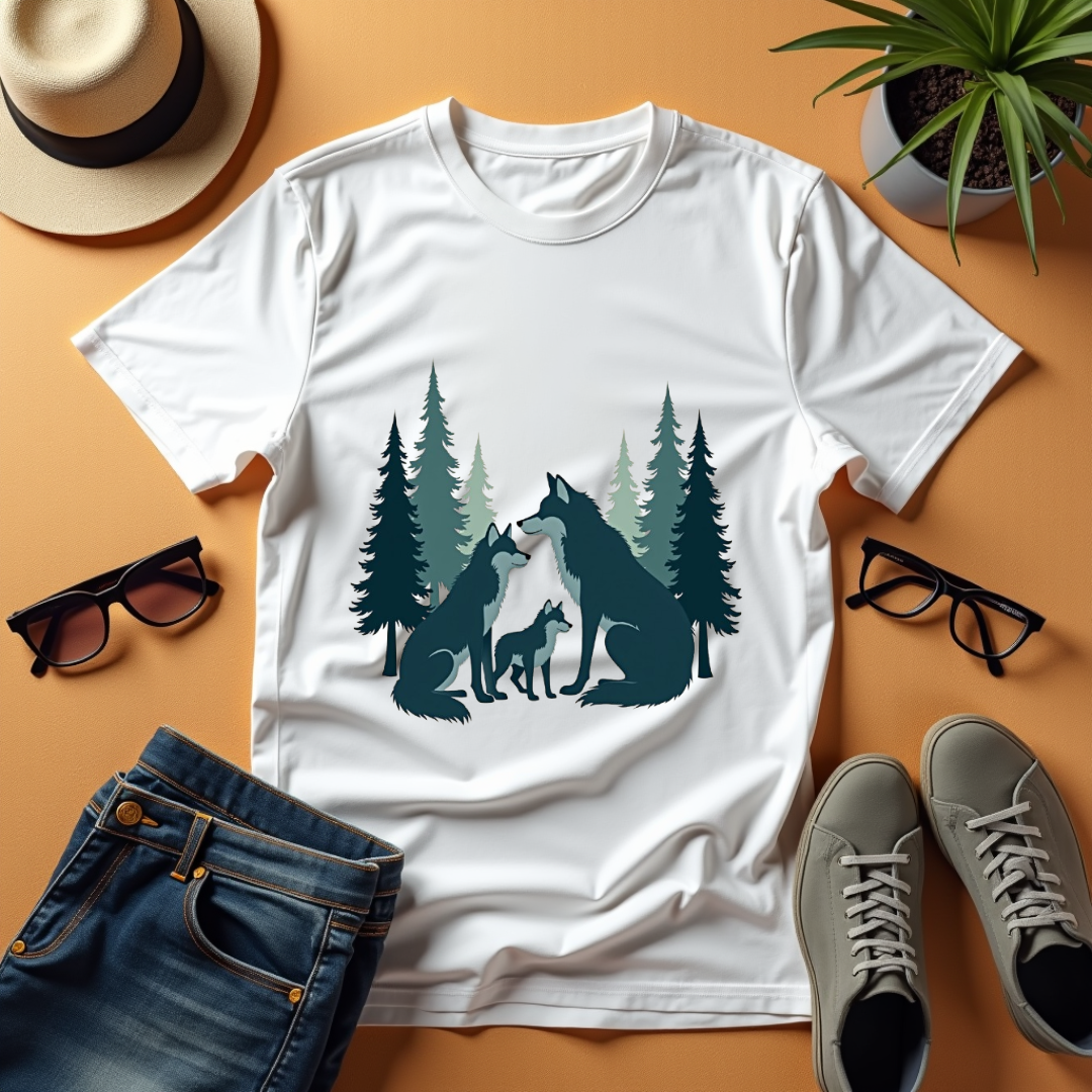 Serene Wolves Graphic Softstyle T-Shirt