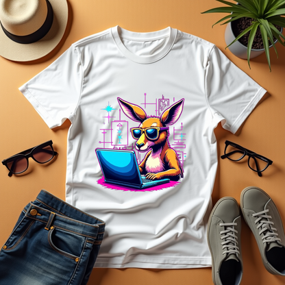 Stylized Kangaroo Graphic Softstyle T-Shirt