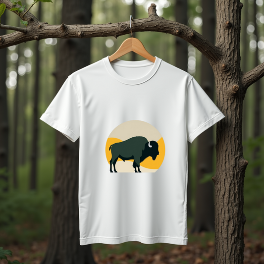 Bison Abstract Graphic Softstyle T-Shirt