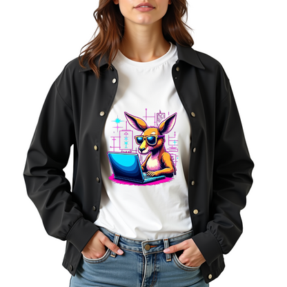 Stylized Kangaroo Graphic Softstyle T-Shirt