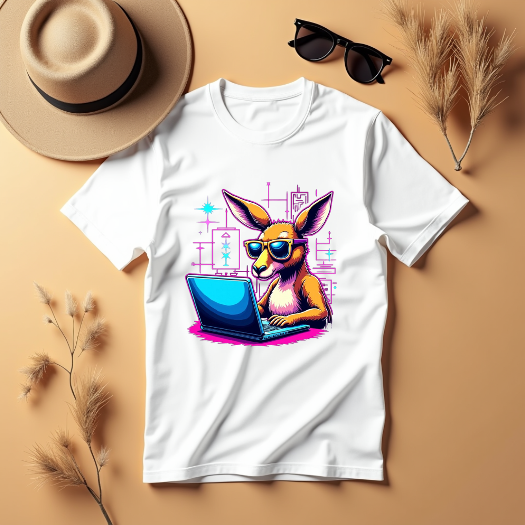 Stylized Kangaroo Graphic Softstyle T-Shirt