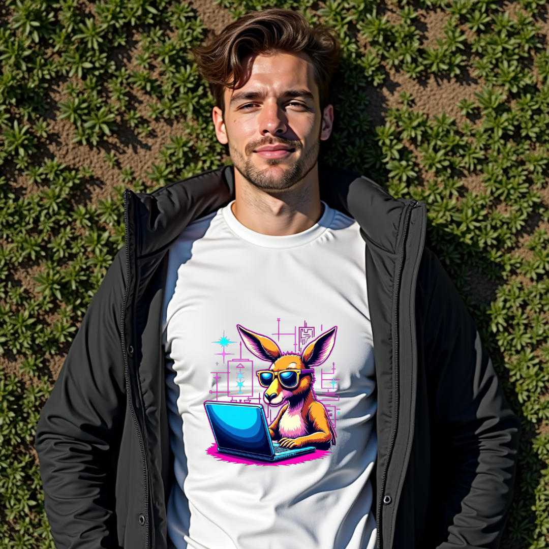 Stylized Kangaroo Graphic Softstyle T-Shirt