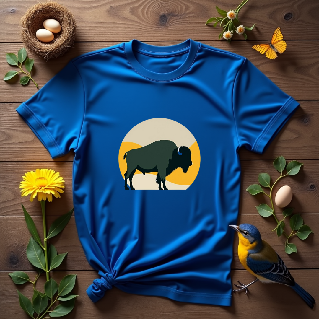 Bison Abstract Graphic Softstyle T-Shirt