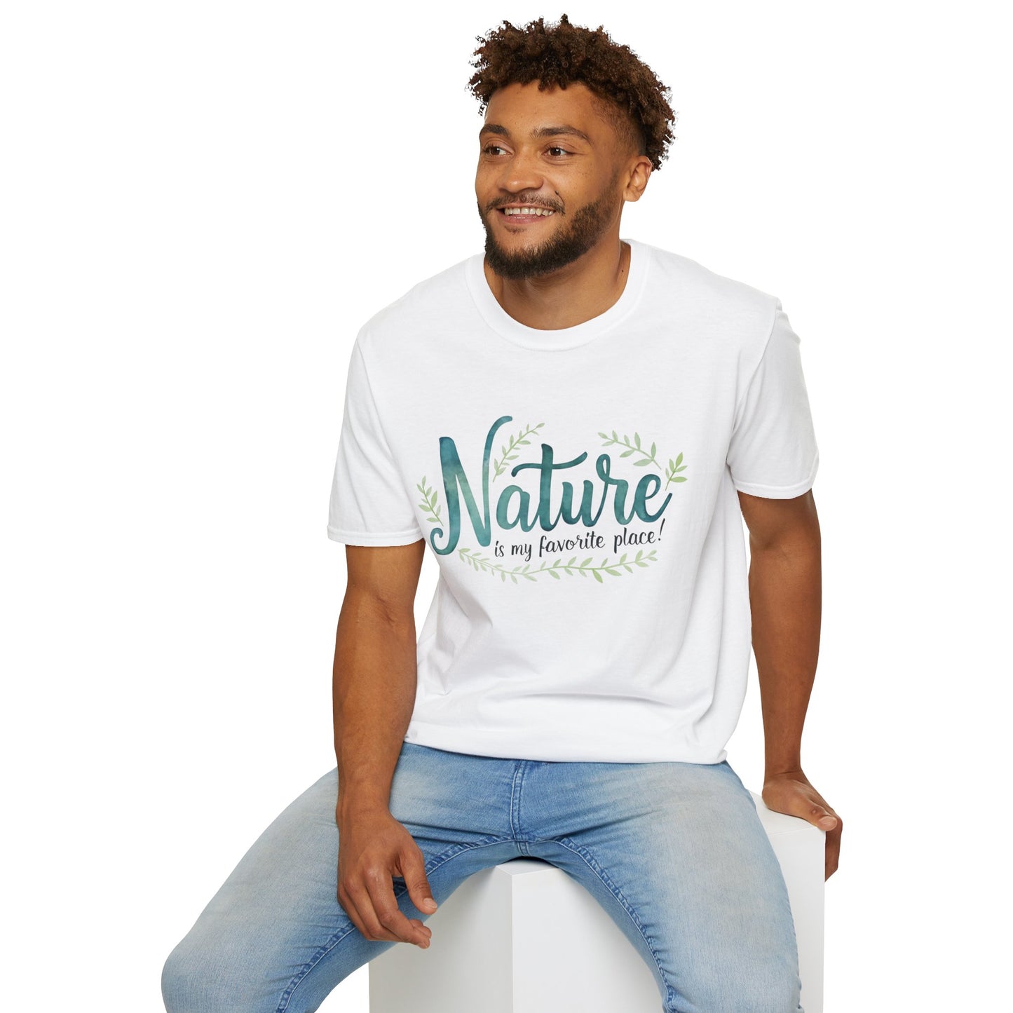 Tranquil Watercolor Nature Softstyle T-Shirt –