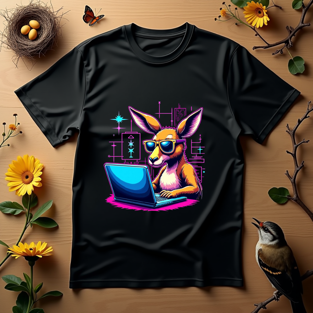 Stylized Kangaroo Graphic Softstyle T-Shirt